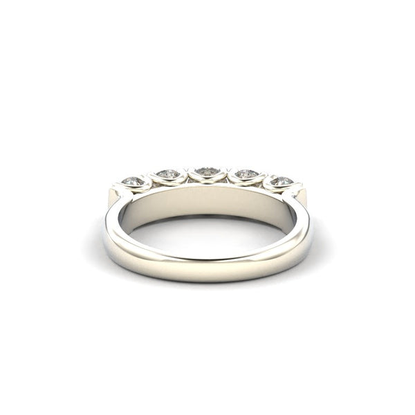 18K White Gold Tessere Five Stone Diamond Wedding Ring - Circle of Diamond