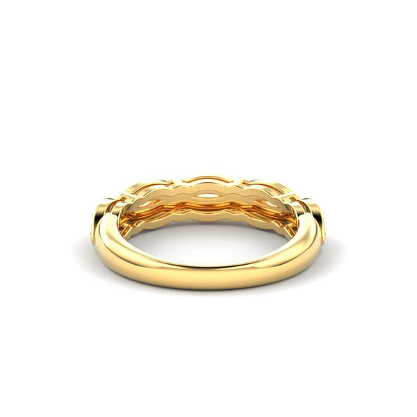 18K Yellow Gold Infinity Twist Micropavé Diamond Wedding Ring - Circle of Diamond