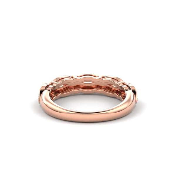 18K Rose Gold Infinity Twist Micropavé Diamond Wedding Ring - Circle of Diamond